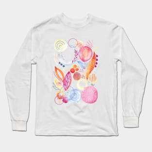 Watercolor Shapes and Petals Long Sleeve T-Shirt